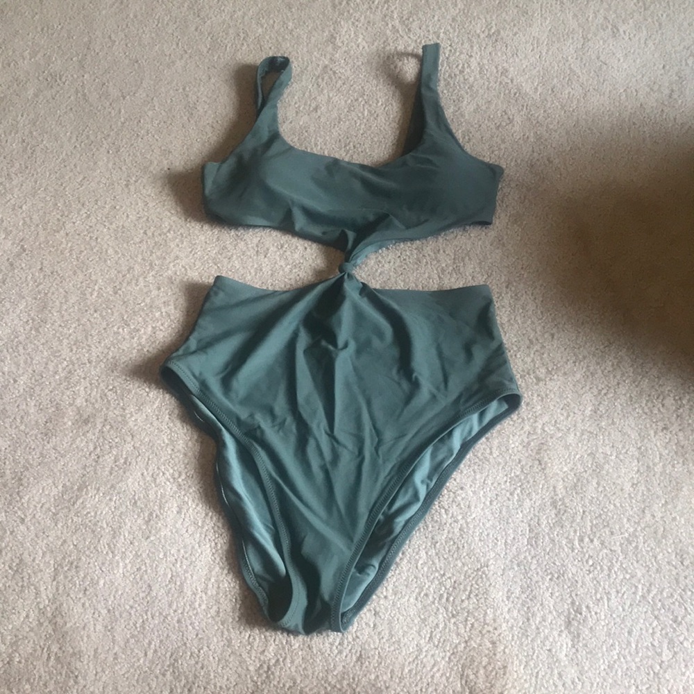 American Eagle Green Tie front One-Piece